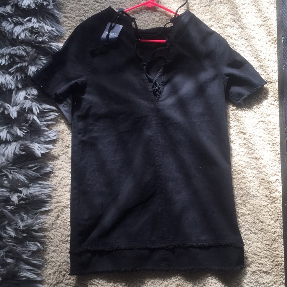 All black denim t-shirt dress